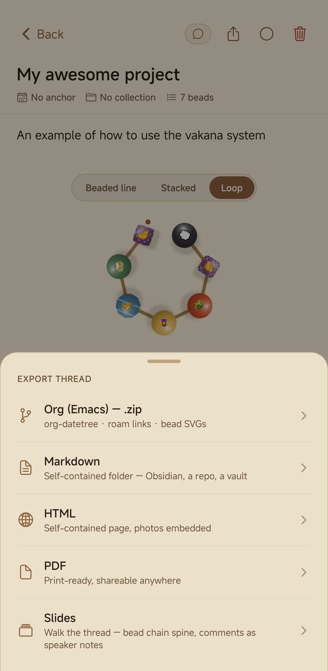 The export sheet: Org, Markdown, HTML, PDF and Slides